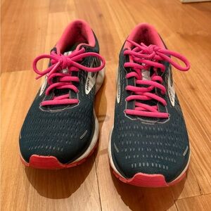 Brooks Women’s Athletic Shoes - Dark Teal with Hot Pink - Ghost 13